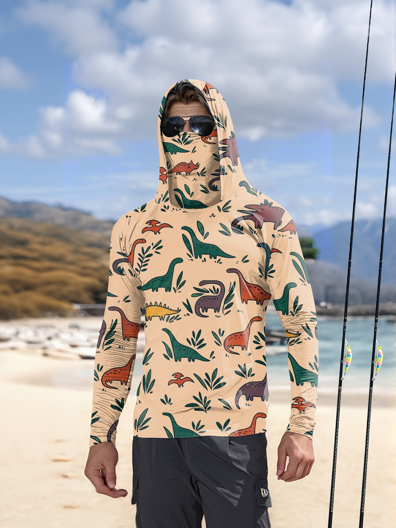 Hunting & Outdoor As - Fishing hooded sweatshirt for men long-sleeved