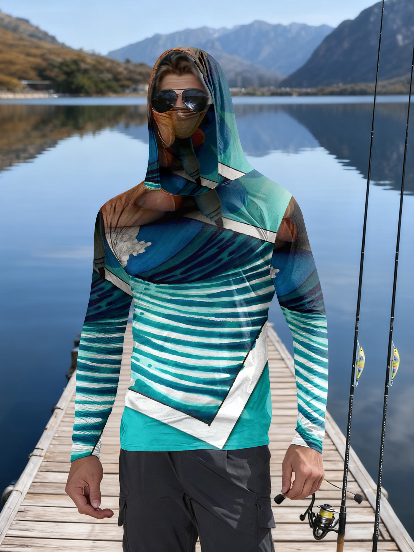 Hunting & Outdoor As - Fishing hooded sweatshirt men's long-sleeved sun