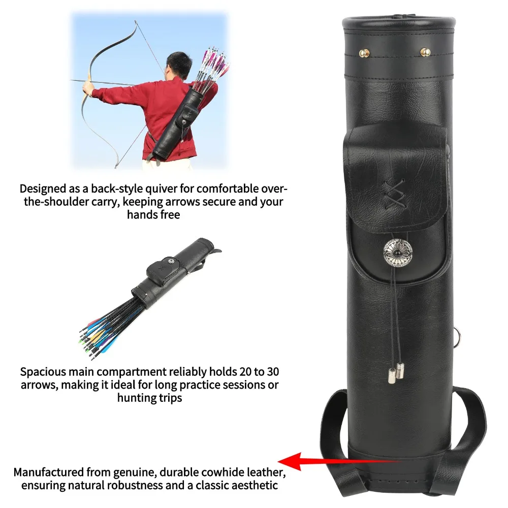 Cowhide Archery Arrow Quiver S - Quiver Arrow Back reseña y precio