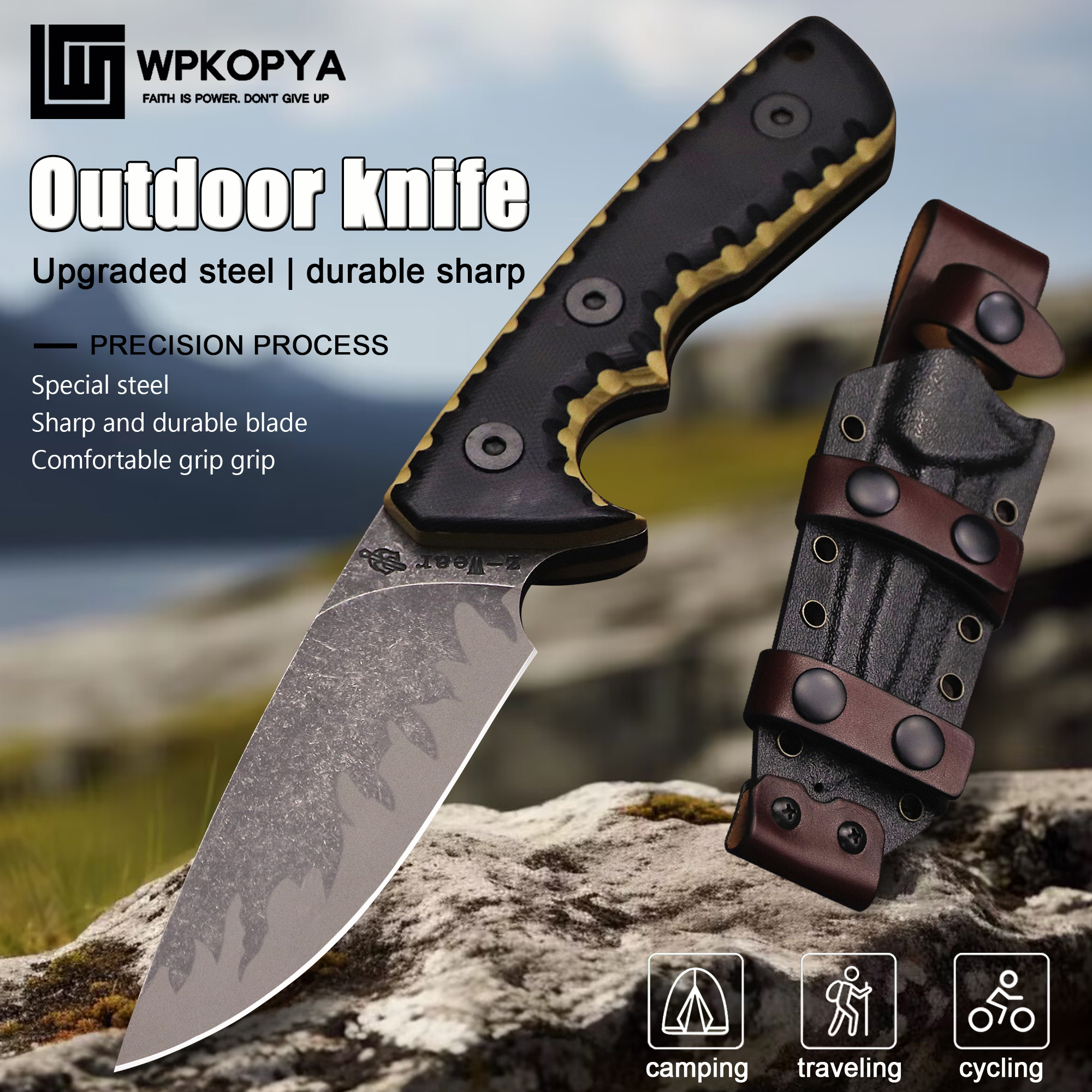 M-L (USA) DC53 Stone Washed Fu - Hunting Knife Outdoor Edge reseña y precio