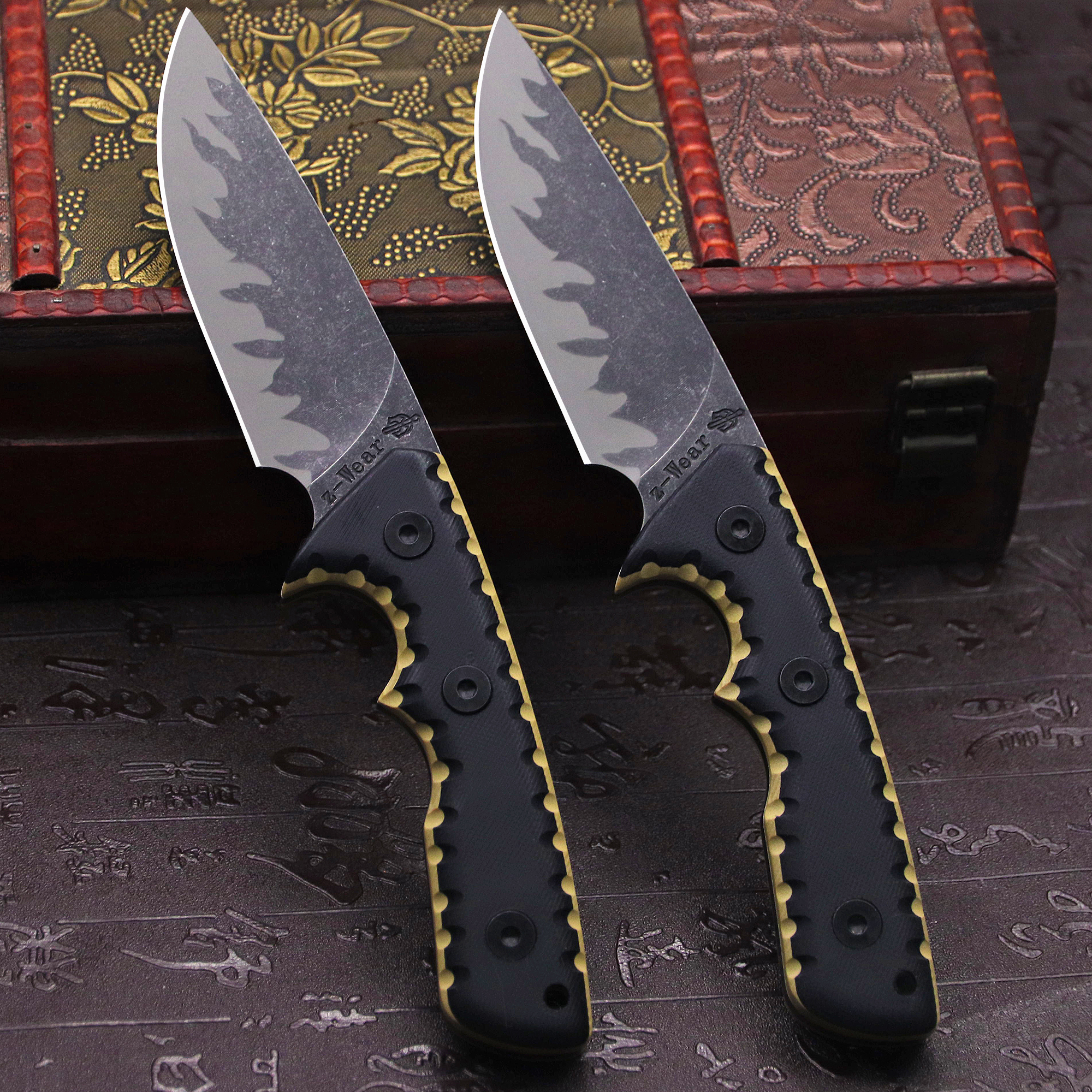M-L (USA) DC53 Stone Washed Fu - Hunting Knife Outdoor Edge reseña y precio