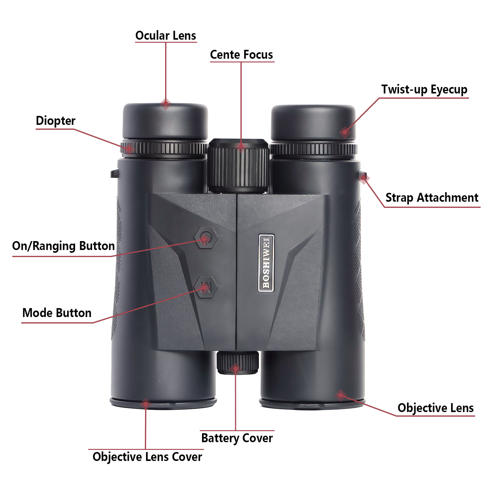 BOSHIWEI 10x42 Laser Rangefind - Rangefinder Laser Hunting reseña y precio