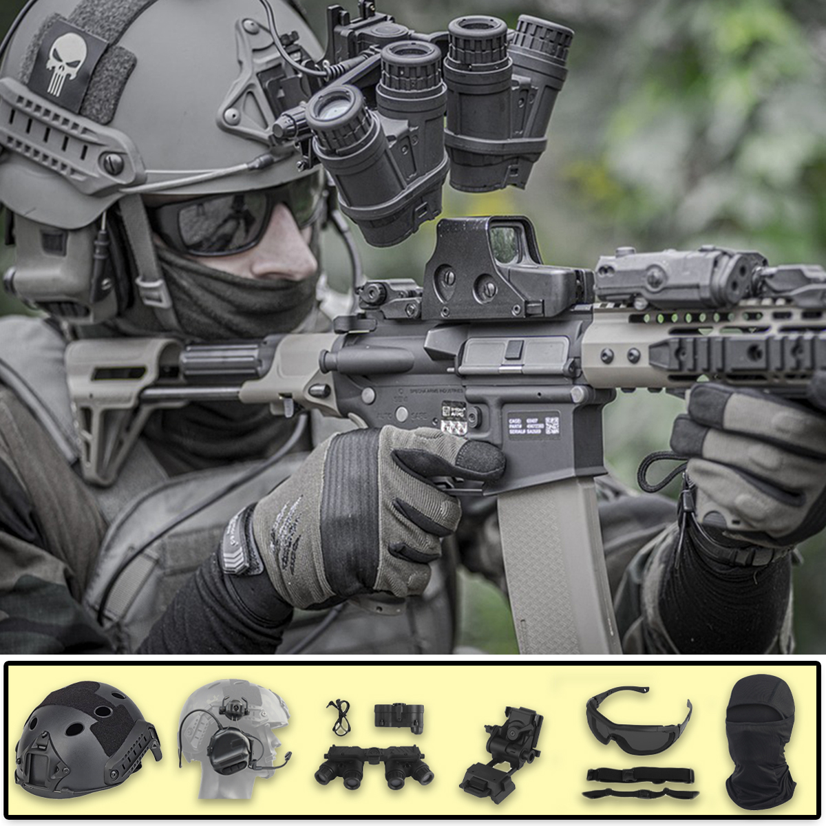 Fast Airsoft Helmet Set with T - Outdoor Hunting Movies reseña y precio