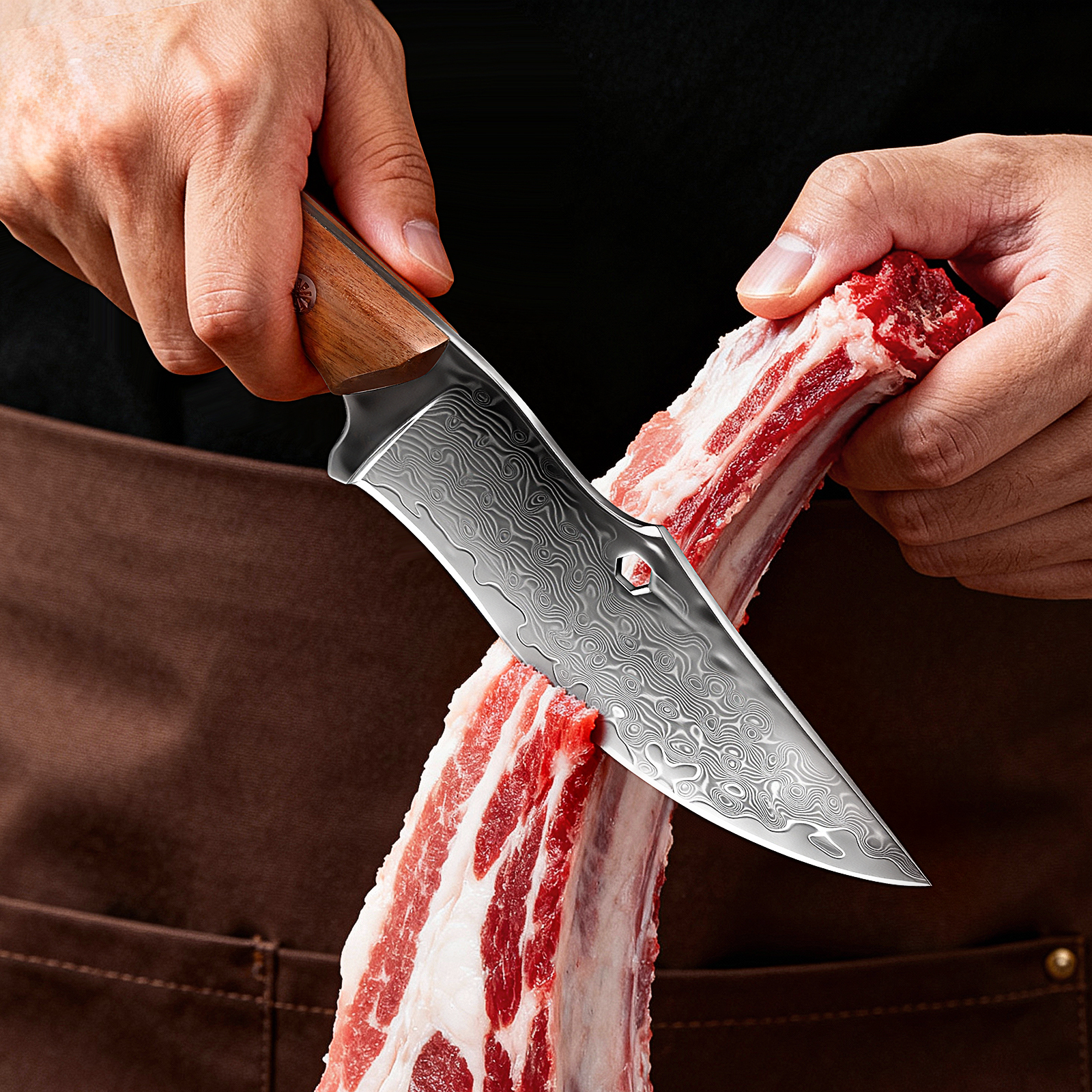 Damascus Outdoor Knife Curved  - Hunting Knife Outdoor Edge reseña y precio