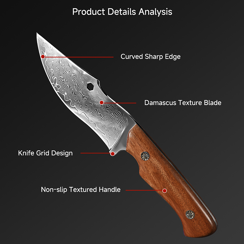 Damascus Outdoor Knife Curved  - Hunting Knife Outdoor Edge reseña y precio
