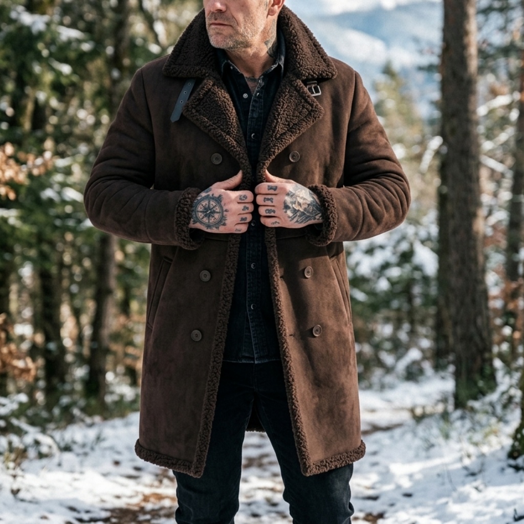 Men's Faux Suede Fur Lined Win - Outdoor Hunting Fleece reseña y precio