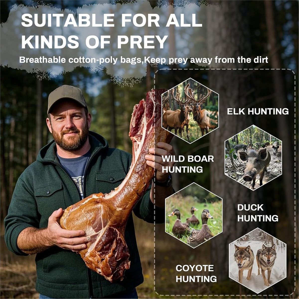 Game Bags Hunting Meat Bags, 5 - Game Bag Meat Hunting reseña y precio