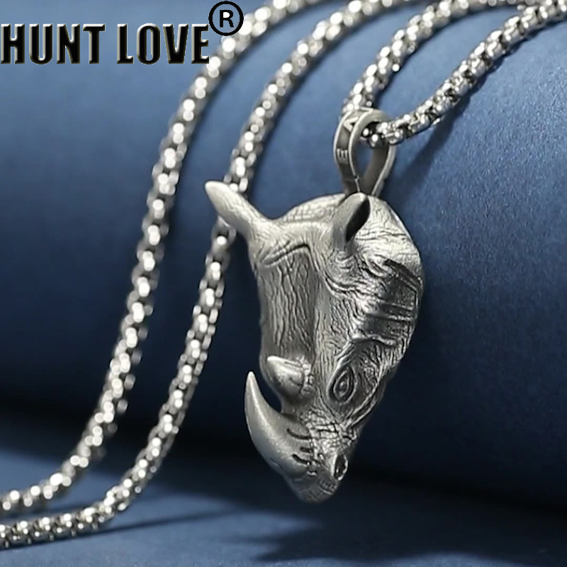 1Pcs Pure Tin Rhino Head Penda - Wildman Hunting & Outdoor reseña y precio