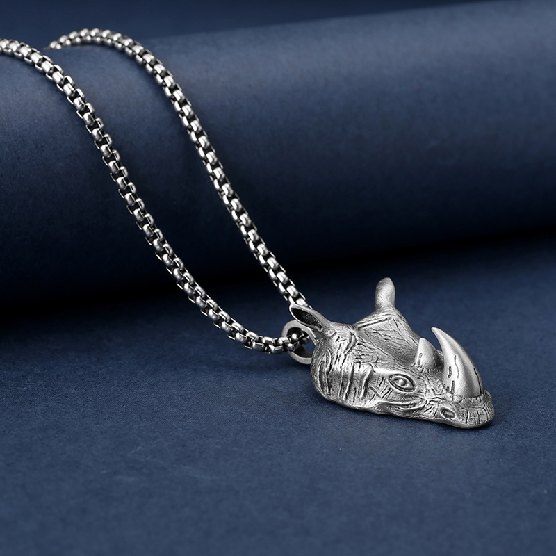 1Pcs Pure Tin Rhino Head Penda - Wildman Hunting & Outdoor reseña y precio