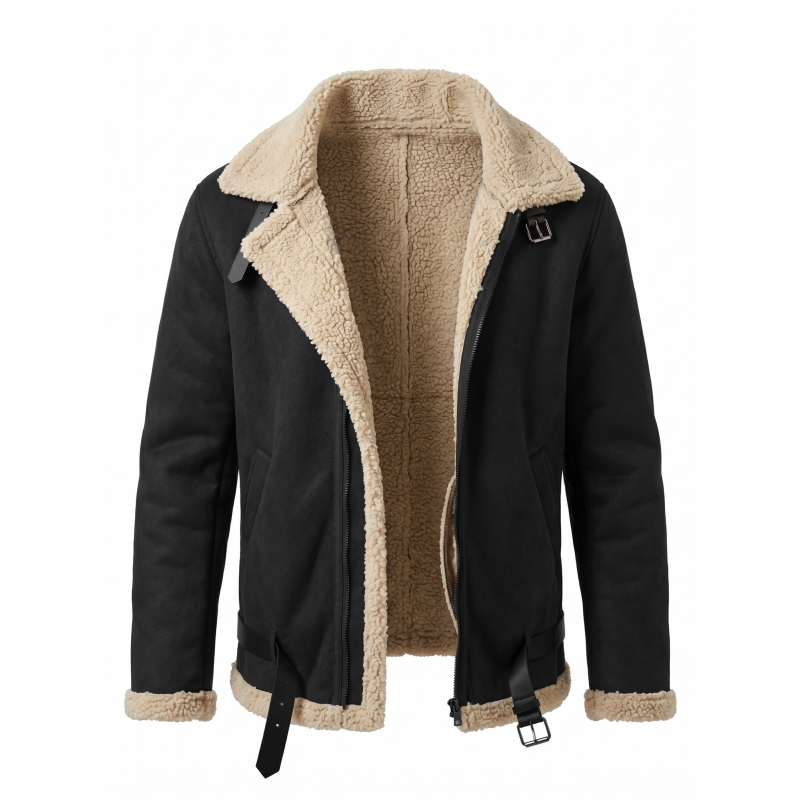 Men Winter Faux Suede Jacket F - Outdoor Hunting Fleece reseña y precio