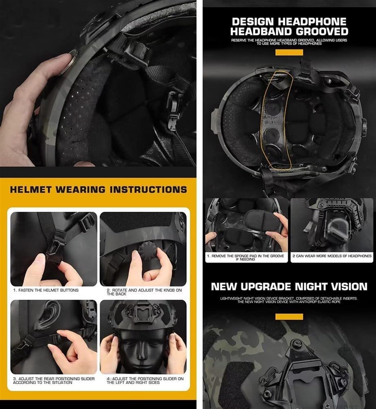 Airsoft Helmet Set with Noise  - Outdoor Hunting Movies reseña y precio