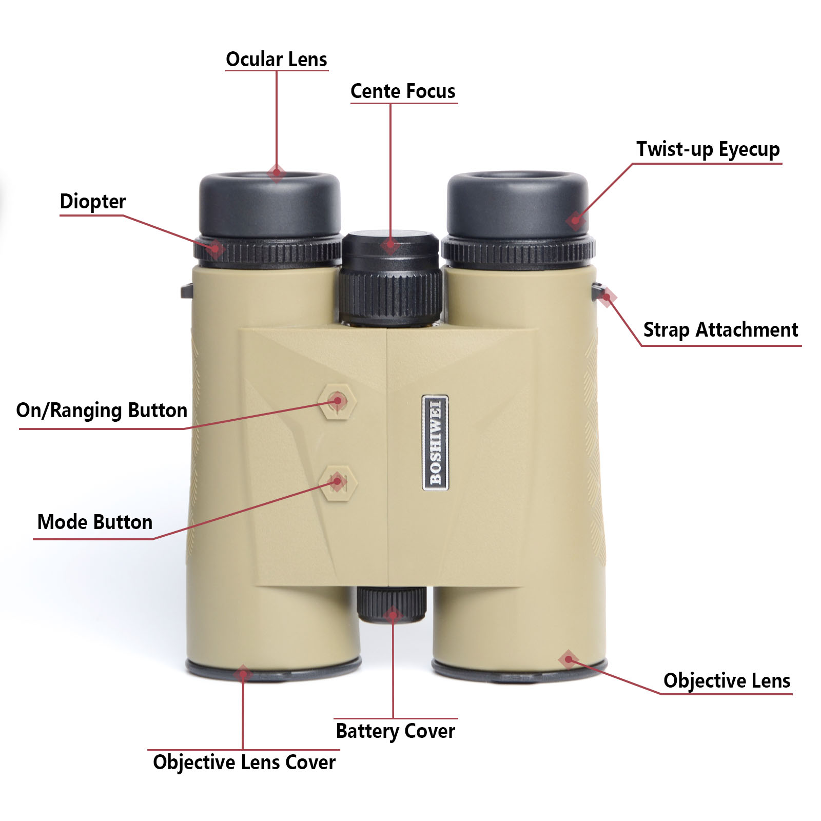 BOSHIWEI 10x42 Laser Rangefind - Rangefinder Laser Hunting reseña y precio