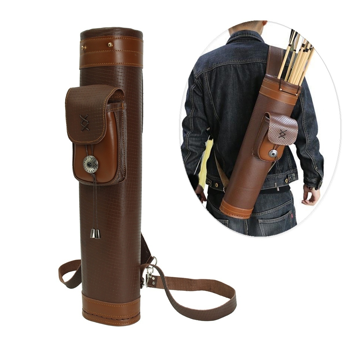 HOT Traditional Genuine Leathe - Quiver Arrow Back reseña y precio