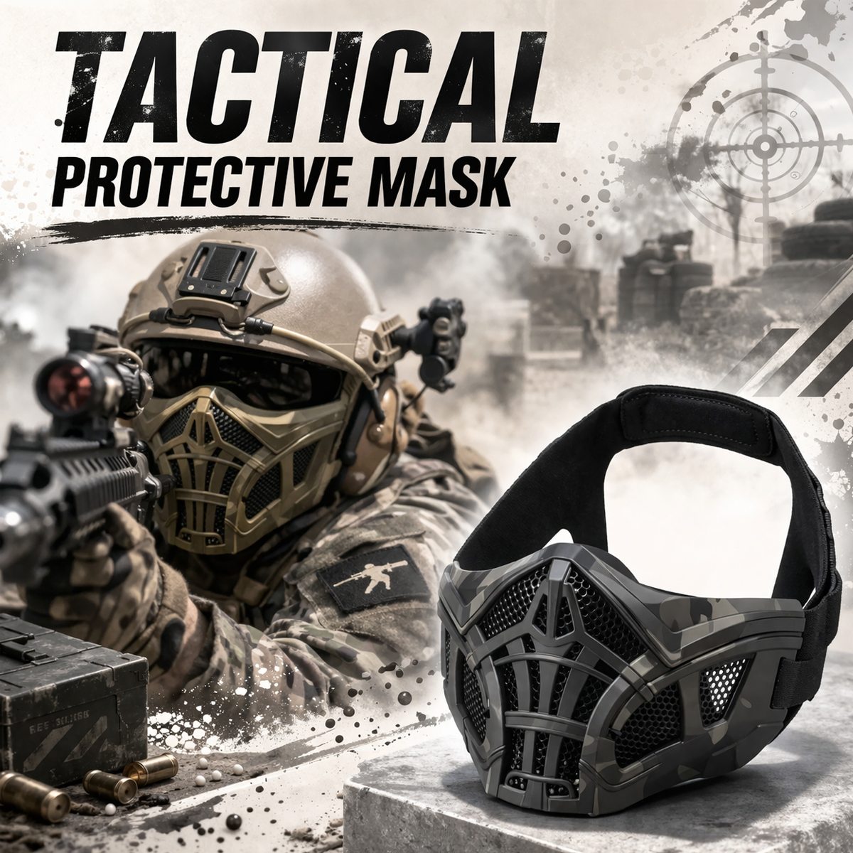 Tactical Airsoft Mask Protecti - Outdoor Hunting Movies reseña y precio