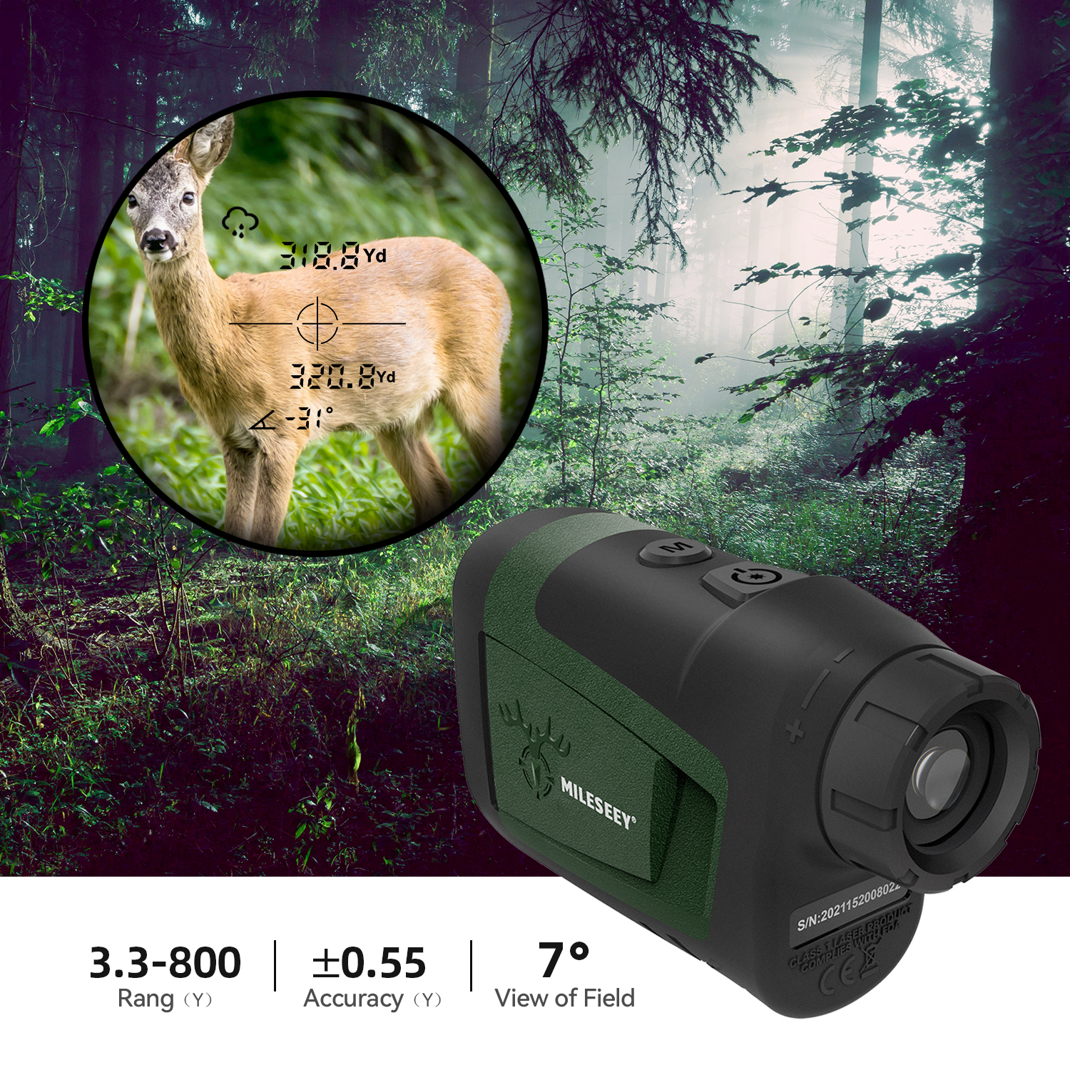 MILESEEY Laser Rangefinder PF2 - Rangefinder Laser Hunting reseña y precio
